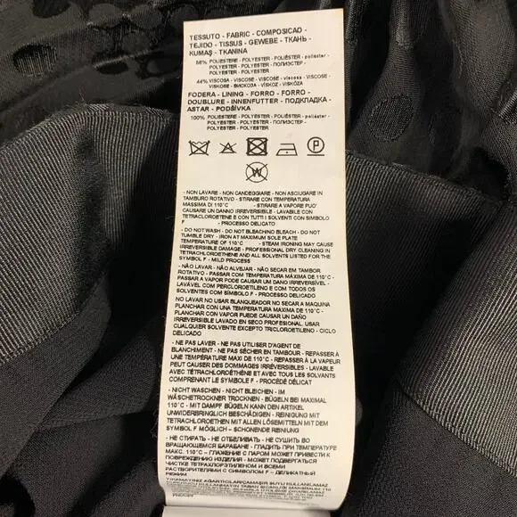 EMPORIO ARMANI Size 2 Black Polyester Viscose Dots Maxi Skirt - Picture 6 of 7